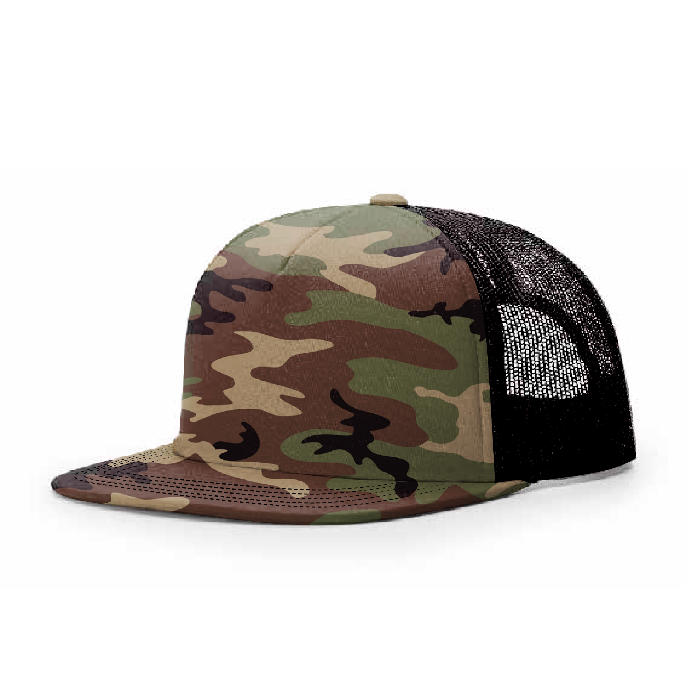 5 panel woodland camo hat